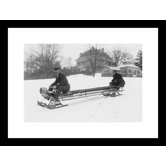 Bobsled for Two with Searchlight Framed and Matted Print
