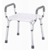 Molded Shower Bench with Arms with No-Back