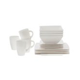 White Basics West Meets East 16 Piece Dinnerware Set