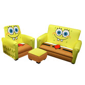 Nickelodeon Sponge Bob Square Pants Deluxe Kid's Sofa, Chair and Ottoman Set