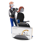 Desk Accessory Hair Stylist Business Card Holder