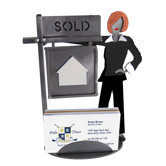 Desk Accessory Real Estate Female Business Card Holder