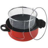4.5 Quart Non Stick Deep Fryer with Frying Basket and Glass Cover