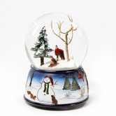 Sledding on a Snowy Hill Snow Globe