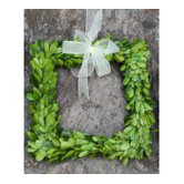 Boxwood Square Wreath with Ribbon