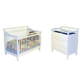 Liberty Two Piece Convertible Crib Nursery Set in White