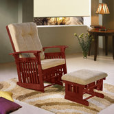 Elysium Fabric Glider and Ottoman