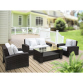 Carmel 4 Piece Deep Seating Group with Cushions