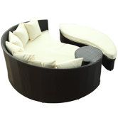 Taiji Outdoor Daybed with Ottoman with Cushions