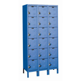ReadyBuilt Three Wide Six Tier Locker in Marine Blue