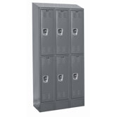 ReadyBuilt II Three Wide Double Tier Locker in Hallowell Gray (Assembled)