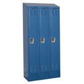 ReadyBuilt II Three Wide Single Tier Locker in Marine Blue (Assembled)
