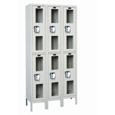Safety-View Stock Lockers - Double Tier - 3 Sections (Unassembled)