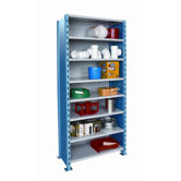 Hallowell High Capacity Closed H-Post Shelving, Add-on Unit with 8 Shelves