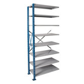 H-Post High Capacity Shelving 8 Adjustable Shelves Add-on Unit Open Style with Sway Braces