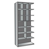 Hi-Tech Metal Bin Shelving Add-on Unit (9) 12" W x 12" H, (6) 18" W x 12" H, (1) 36" W x 12" H Bins