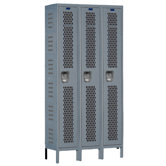 Heavy-Duty Ventilated 3-Wide Single Tier Locker (Unassembled)