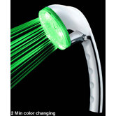 2 Minute Color Changing Handheld  LED  Illuminated  Shower Head