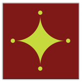 Folksy Love Decorative Tile in A-boo Green-Burgundy