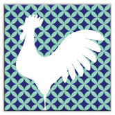 Folksy Love Decorative Tile in Doodle-Do Navy Left