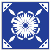 Folksy Love Decorative Tile in Gram's Kitchen Blue