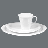 Top Life White 3 Piece Oval Coffee Set