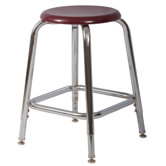 Adjustable Height Chrome Round Tube Stool