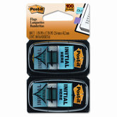 Message Flags, "Initial Here", Blue, Two 50-Flag Dispensers per Pack