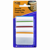 Hanging File Tabs, Blue/Green/Red/Yellow, 6 Flags/Color, 24 Flags/Pack