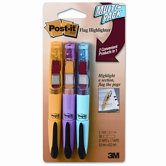 Flag Highlighters, Blue/Yellow/Pink, 50 Flags per Pen, 3 Pens per Pack
