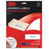 Address Labels,Inkjet Paper,1-1/3"x4",350/PK,White