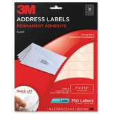 Address Labels,Laser Film,1"x2-5/8",750/PK,Clear