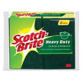Scrub Sponge, 6-1/2"x3-7/16", 5/PK, Yellow/Green