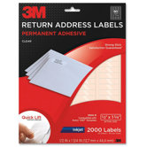 Address Labels, Inkjet Film, 1/2"x-3/4", 2000per Pack, Clear