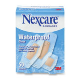 Bandages, Waterproof, 50 per Pack, Assorted Sizes, Clear