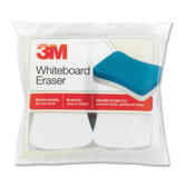 Whiteboard Eraser Pads, 5"x3", 2 per Pack, White/Yellow