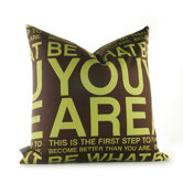 You Are Pillow in Lime and Chocolate