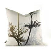Morning Glory Prairie Pillow in Olive and Charcoal