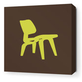 Modern Classics 1946 Stretched Wall Art in Lime and Chocolate