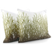 Field Grass Throw Pillow in Moss