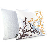 Coral Throw Pillow in Aqua