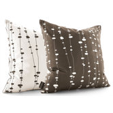 Pussy Willows Throw Pillow in Chocolate