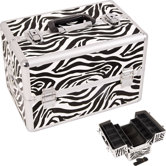 Zebra Pattern Professional Cosmetic Makeup Train Case