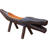 Krokodilbank aus Holz