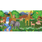Personalized Canvas Giraffe Girl Wall Mural