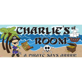 Personalized Canvas Pirate Boy Name Sign