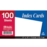 Unruled Index Cards (Set of 36)
