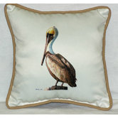 Coastal Pelican Border Indoor / Outdoor Pillow