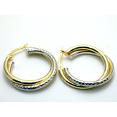 Modern Silver Designs Sterling Silver Intertwined Hoops Earrings