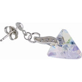 Hypnotic Triangle Sterling Silver and Rhodium Crystal Earrings
